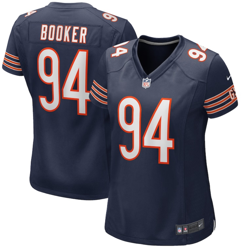 Men Chicago Bears #94 Austin Booker navy blue Game Jersey